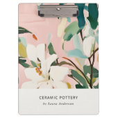 Chic Boho Kleurrijke Roze Blauwgroen Groen Geschil Klembord (Voorkant)