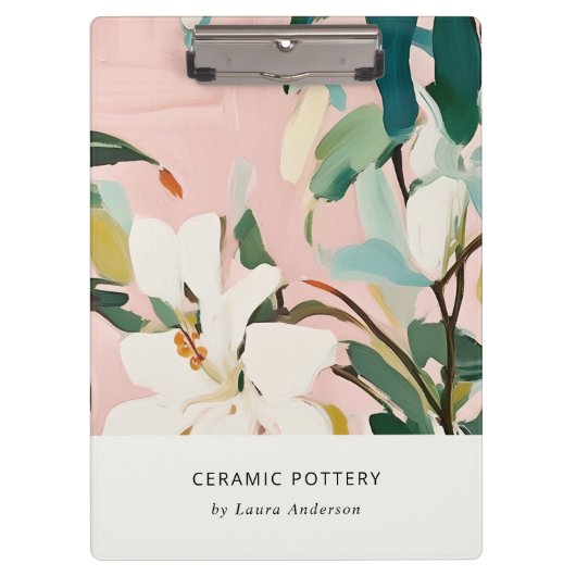 Chic Boho Kleurrijke Roze Blauwgroen Groen Geschil Klembord (Voorkant)