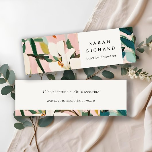 Chic Boho Kleurrijke Roze Blauwgroen Groen Geschil Mini Visitekaartje