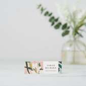 Chic Boho Kleurrijke Roze Blauwgroen Groen Geschil Mini Visitekaartje (Staand voorkant)