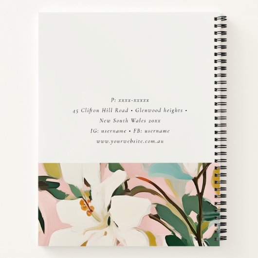 Chic Boho Kleurrijke Roze Blauwgroen Groen Geschil Notitieboek (Achterkant)