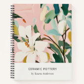 Chic Boho Kleurrijke Roze Blauwgroen Groen Geschil Notitieboek (Voorkant)