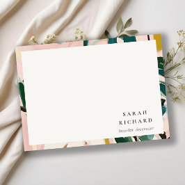 Chic Boho Kleurrijke Roze Blauwgroen Groen Geschil Notitiekaartje