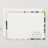 Chic Boho Kleurrijke Roze Blauwgroen Groen Geschil Notitiekaartje (Voorkant)