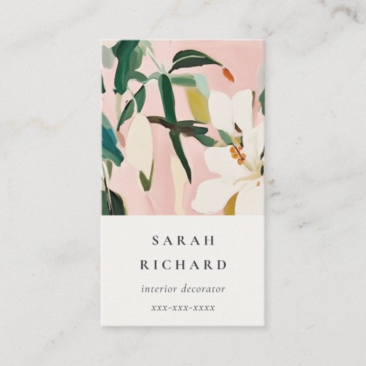 Chic Boho Kleurrijke Roze Blauwgroen Groen Geschil Visitekaartje (Voorkant)