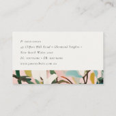 Chic Boho Kleurrijke Roze Blauwgroen Groen Geschil Visitekaartje (Achterkant)