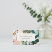 Chic Boho Kleurrijke Roze Blauwgroen Groen Geschil Visitekaartje (Staand voorkant)