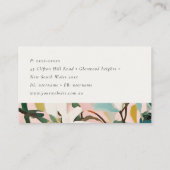 Chic Boho Kleurrijke Roze Blauwgroen Groen Geschil Visitekaartje (Achterkant)