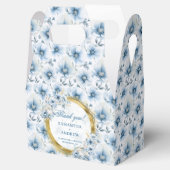 Chic Boho Lichtblauw Goud Trouwen Bedankt Box Bedankdoosjes (Geopend)