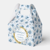 Chic Boho Lichtblauw Goud Trouwen Bedankt Box Bedankdoosjes (Voorkant Zijde)