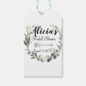 Chic Boho Loof Bruidsdouche Cadeaulabel (Voorkant)