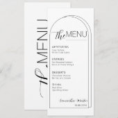 Chic Boho Minimal Text Script Wedding Menu (Voorkant / Achterkant)