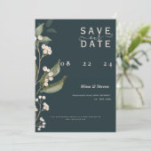 Chic Boho Minimalist Botanical green bewaar de dat Kaart (Staand voorkant)