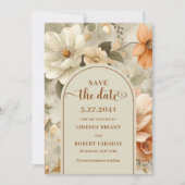 Chic Boho Neutraal Beige Olijfgroen Bloem Motief B Kaart (Voorkant)