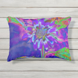 Chic boho paarse zonnebloem buitenkussen