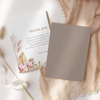 Chic Boho Pampas Grass Baby shower bedankje