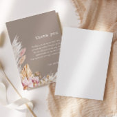 Chic Boho Pampas Grass Baby shower bedankje Kaart