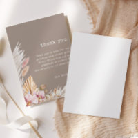 Chic Boho Pampas Grass Baby shower bedankje