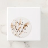 Chic boho Pampas grass Baby shower Bedankjes Labels (In situ)