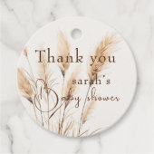 Chic boho Pampas grass Baby shower Bedankjes Labels (Voorkant)