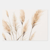 Chic boho Pampas grass Baby shower Inpakpapier Vel (Voorkant)