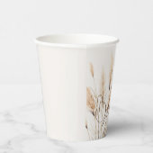 Chic boho Pampas grass Baby shower Papieren Bekers (Rechts)