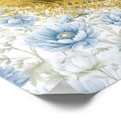 Chic Boho Pastel Blauw Goud Trouwen Custom Tafelbl Poster (Hoek)