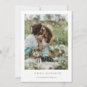 Chic Boho Pastel Bloemen Foto Huwelijk Kaart (Achterkant)