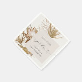 Chic Boho Protea Dry Palm Floral Photo Afstuderen Servet (Hoek)