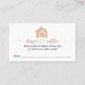 Chic Boho Rainbow Diaper Raffle Baby shower Kaart Visitekaartje (Voorkant)