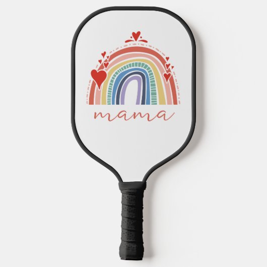 Chic Boho Rainbow Mam Kerstfeestdag Pickleball Paddle (Achterkant)