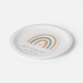 Chic Boho Rainbow Pastel First Birthday Papieren Bordje (Gekanteld)