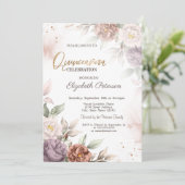Chic Boho Rozen Flowers Quinceañera Kaart (Staand voorkant)