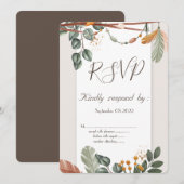 Chic Boho RSVP Uitnodiging (Voorkant / Achterkant)