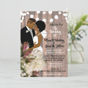Chic Boho Rustic Lichten Bride en Groom Wedding Kaart