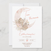 Chic boho rustic pampas floral moon 2e verjaardag kaart (Voorkant)