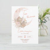 Chic boho rustic pampas floral moon 2e verjaardag kaart (Staand voorkant)