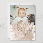 Chic boho rustic pampas floral moon 2e verjaardag kaart (Achterkant)