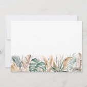 Chic Boho Safari Pampas Monstera Gold Baby shower Kaart (Achterkant)