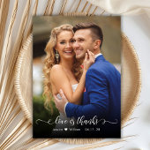 Chic Boho Script 2 foto bruiloft dank u kaart