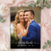 Chic Boho Script 2 foto bruiloft dank u kaart