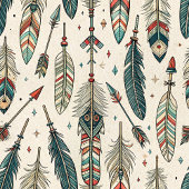 Chic Boho Servetten Veren & Pijlen Aangepaste naam