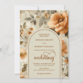 Chic Boho Terra Cotta Ivory Sage Floral Wedding  Kaart (Voorkant)