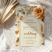 Chic Boho Terra Cotta Ivory Sage Floral Wedding  Kaart