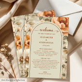 Chic Boho Terracotta Beige Salie Bloem Programma Programmakaart