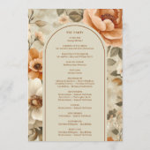 Chic Boho Terracotta Beige Salie Bloem Programma Programmakaart (Achterkant)