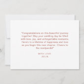 Chic Boho Terracotta Bloemen Gelukkige Huwelijksda Kaart (Achterkant)