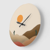 Chic Boho Terracotta Desert Cactus Grote Klok (Hoek)