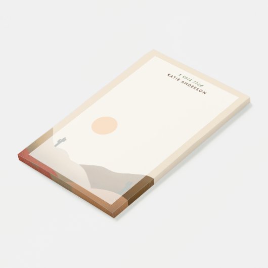 Chic Boho Terracotta Desert Cactus Post-it Notes (Schuin)