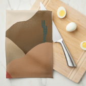 Chic Boho Terracotta Desert Cactus Theedoek (Quarter Fold)